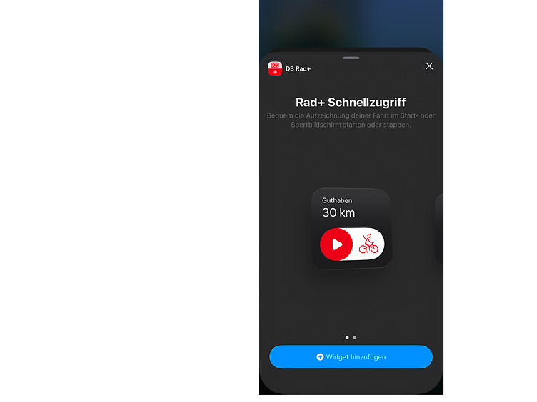 Neues Rad+ iOS Widget 4.0.8